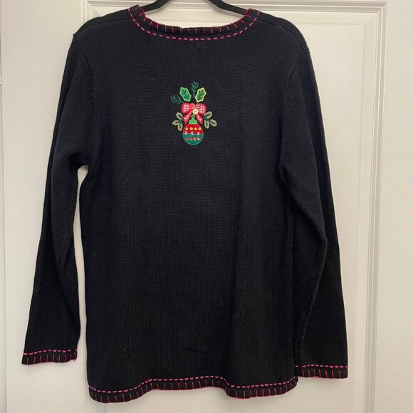 Quacker Factory Light Up Christmas Tree Sweater Beaded Sequined Women’s Large 3D - Picture 2 of 8